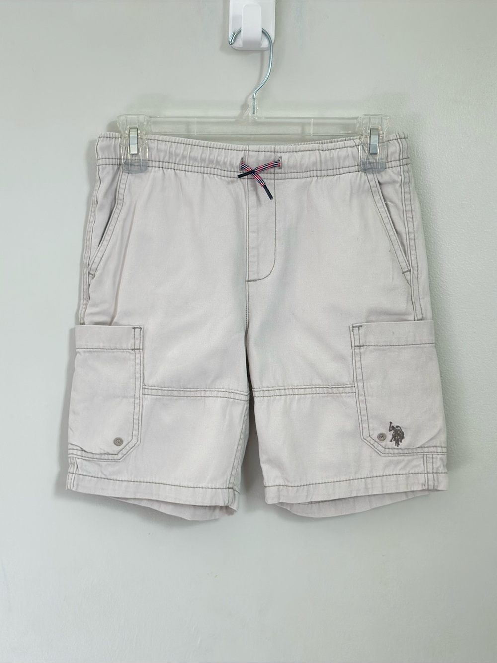 U.S. Polo Assn. Boys Size 10 Large Cargo Shorts Khaki 100% Cotton